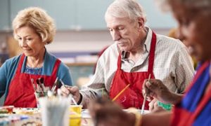 seniors doing arts and crafts activities