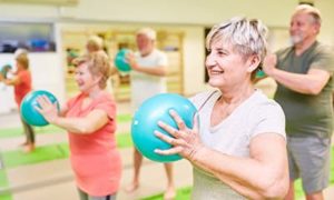 group showing elderly fitness classes