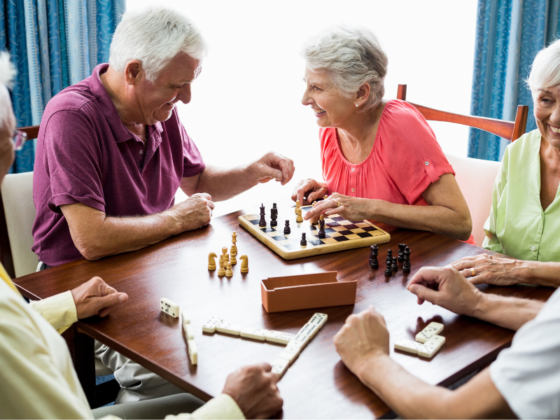 Seniors playing games