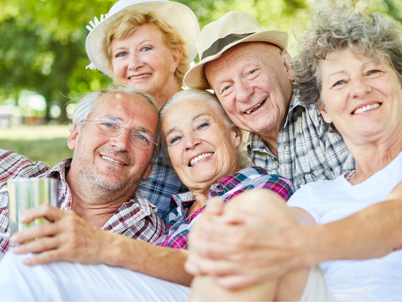 Senior citizens smiling