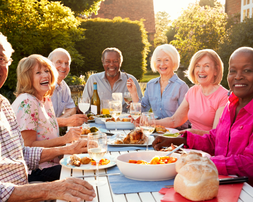 Summer’s Landing (69) group of Seniors sharing a picnic together