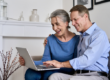 older people on a laptop