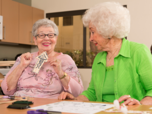 seniors doing arts and crafts activities